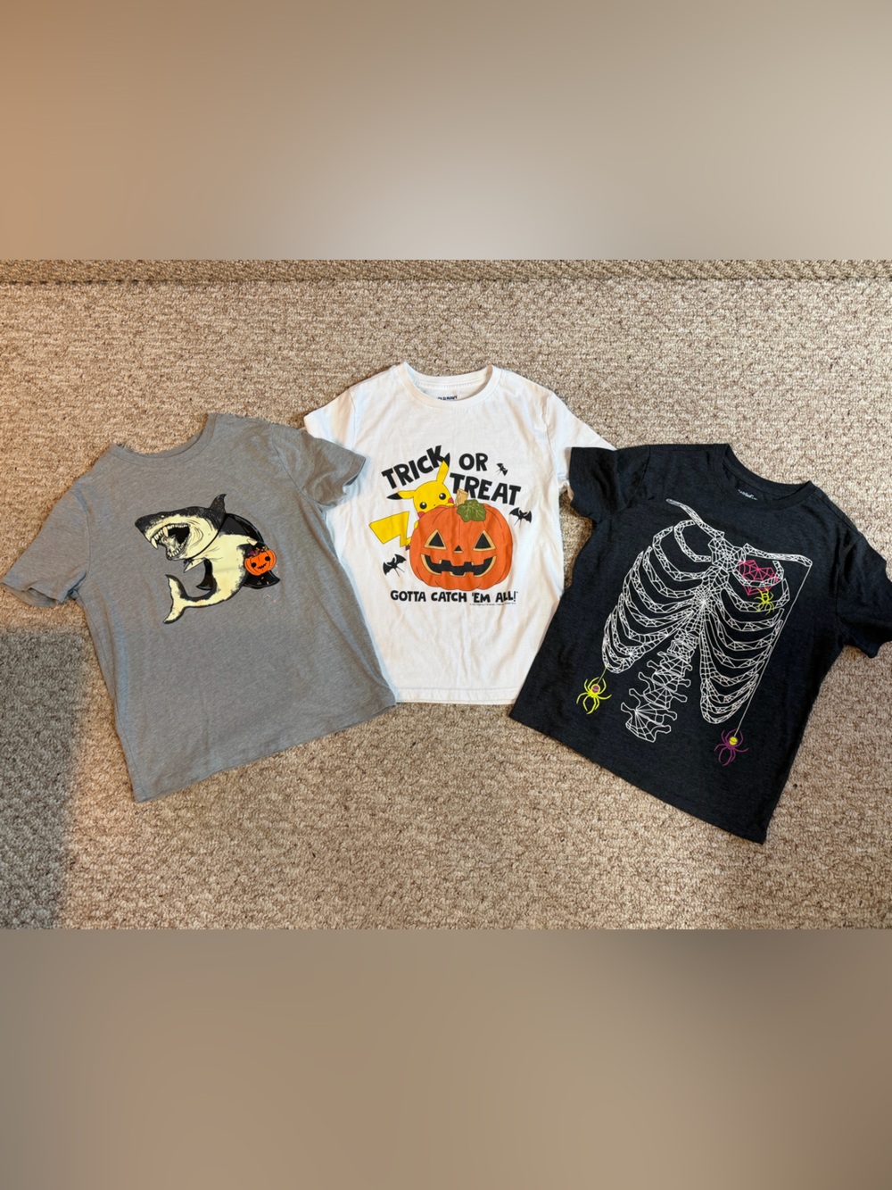 Lot of 3 Size 10/12 Boys Halloween Shirts